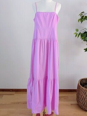 Playa Lucila Cotton Tiered Maxi Dress — L